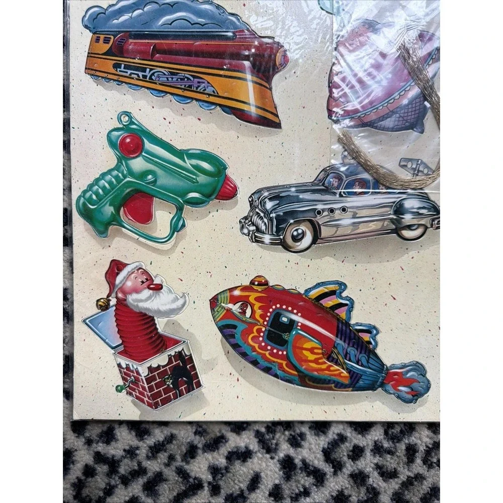 Vintage 1980 All The Trimmings Christmas Punch Out Ornaments Paper Moon Graphics